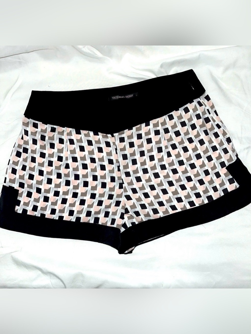 Victoria's Secret Black, White & Blush Geometric Boyshorts